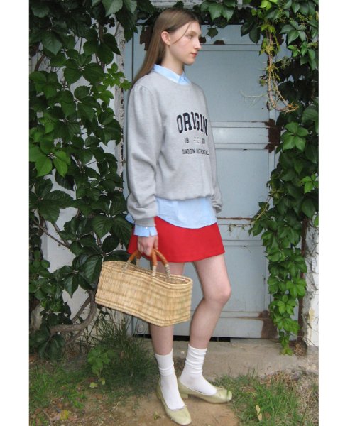 【韓国人気ブランド/sinoon】ORIGINパフスウェットプルオーバー【洗える】 