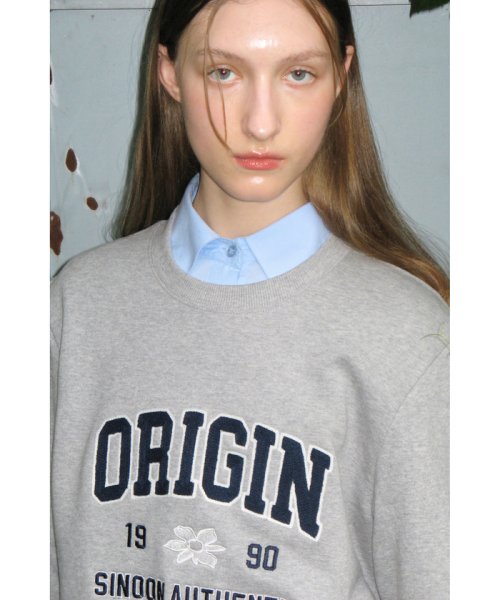 【韓国人気ブランド/sinoon】ORIGINパフスウェットプルオーバー【洗える】 
