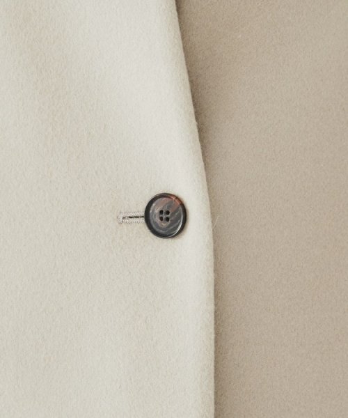 【日本製／通勤／フォーマル】カシミヤ混ノーカラーコート 