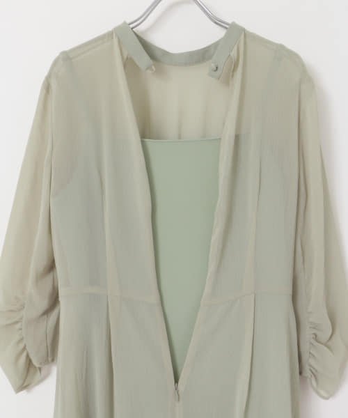 楊柳シアーロングドレス 商品説明【優雅なムード漂う、シアーロングドレス】ボリュームスリーブで程良い甘さをプラスした、上品なシアー感が魅力的なドレス。楊柳の凹凸が大人可愛く、滑らかな素材感もポイントです。バックス M1439625116(11000円)