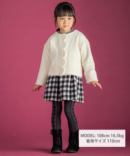 BeBe Petits Pois Vert(ベベ プチ ポワ ヴェール)/【店舗限定】ボアボンディングスカラップジャケット(95~150cm)/img01