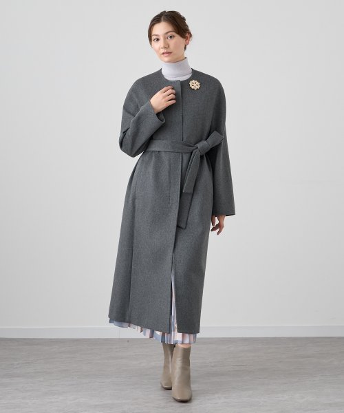 カシミヤノーカラーベルトコート 着用サイズ なし model