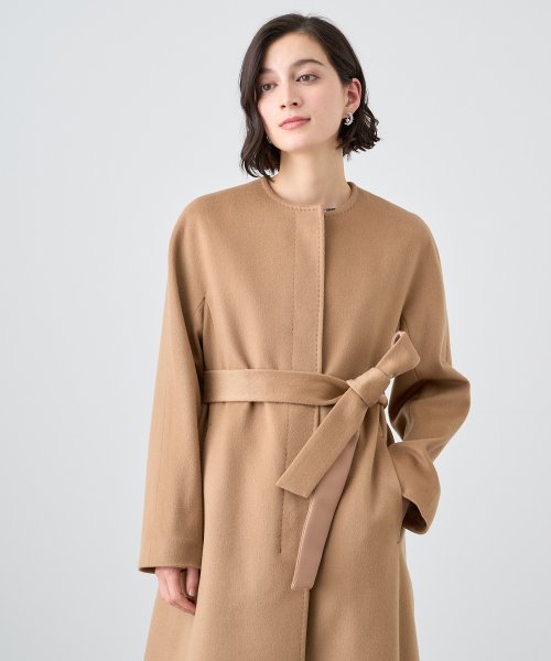 カシミヤノーカラーベルトコート 着用サイズ なし model