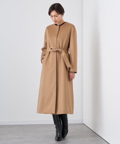 カシミヤノーカラーベルトコート 着用サイズ なし model