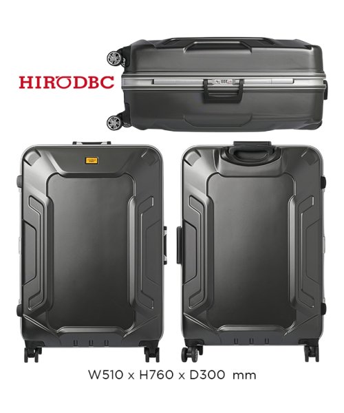 HIRODBC(ヒロディービーシー)/スーツケース Lサイズ LL 90L 受託無料 158cm以内 アルミフレーム イエロー グレー 大容量 大型 軽量 DBCラゲージ HIRODBC dya81/img04