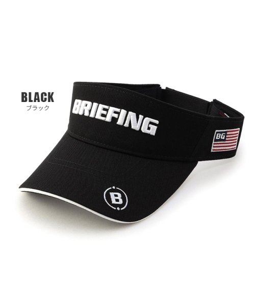 BRIEFING(ブリーフィング)/ブリーフィング ゴルフ サンバイザー メンズ ブランド ブラック キャップ ロゴ 刺繍 黒 帽子 BRIEFING GOLF BRG231M68/img02