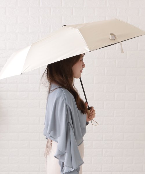 Lace Ladies(レースレディース)/晴雨兼用ニュアンスカラーロゴ付き折りたたみ傘/img01