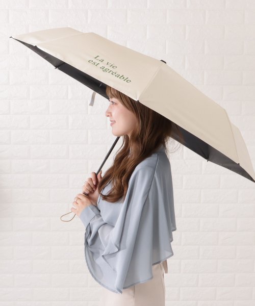 Lace Ladies(レースレディース)/晴雨兼用ニュアンスカラーロゴ付き折りたたみ傘/img03