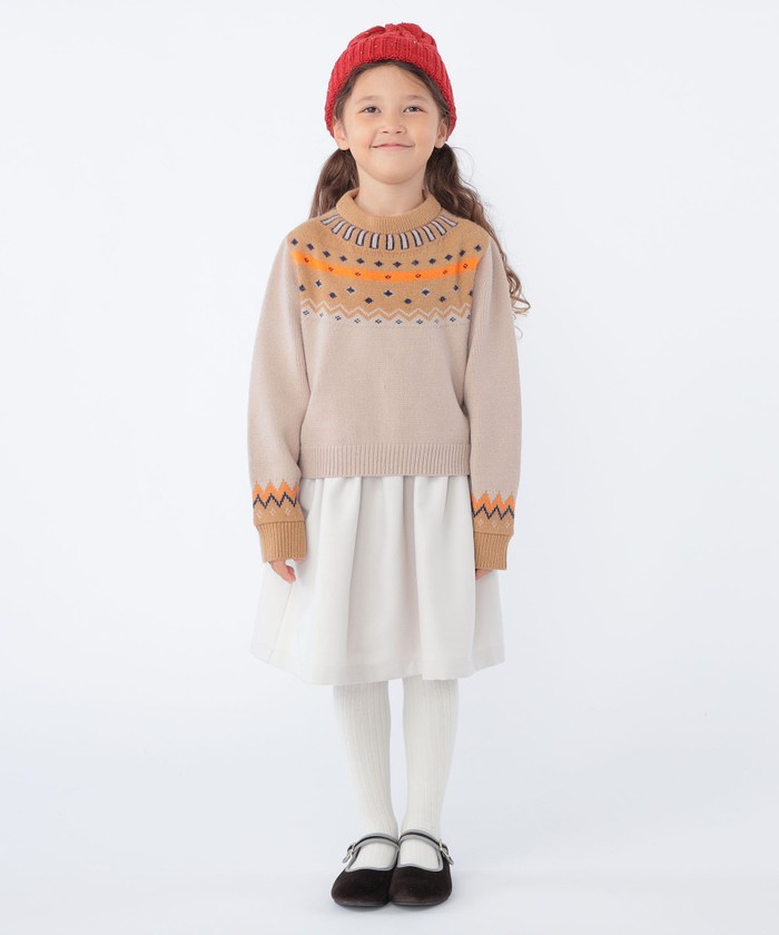 SHIPS KIDS:100～130cm / ＜手洗い可能＞ ノルディック レイヤード