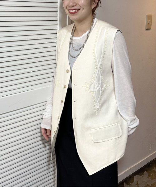 【OFF THE CUFF/オフザカフ】VELOR CODE EMB GILET THE FRAMeWORK OFF CUFF/オフザカフ 着用サイズ