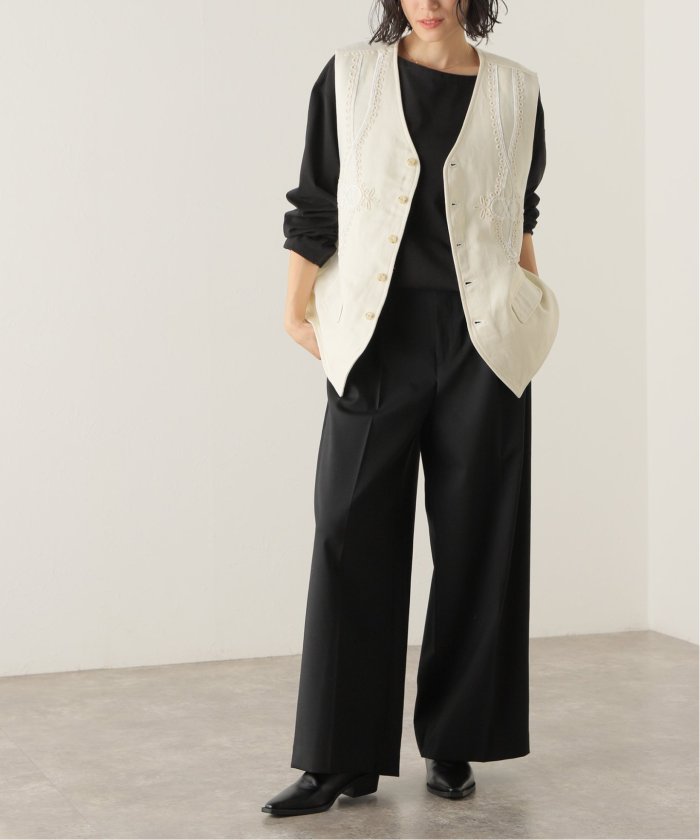 OFF THE CUFF/オフザカフ】VELOR CODE EMB GILET 【OFF CODE GILET EMB