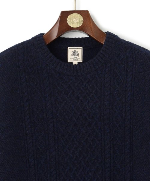 J.PRESS MENS(J．プレス　メンズ)/【KING SIZE】【Cash Lamb's Wool】ケーブルクルーネック ニット/img02