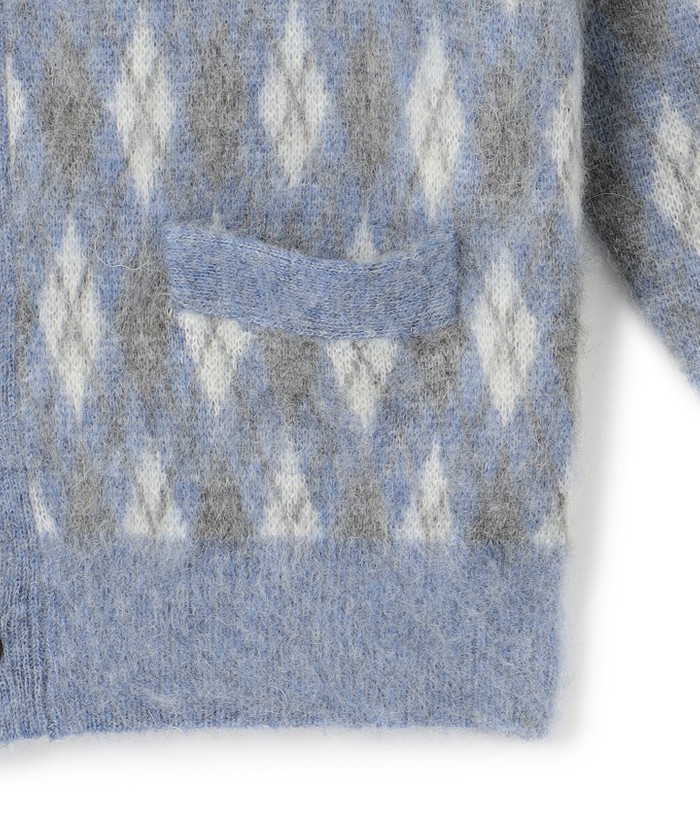 Hankes 3D カーディガン KING SIZE】【WEB限定カラー有】モヘアヤーン アーガイル