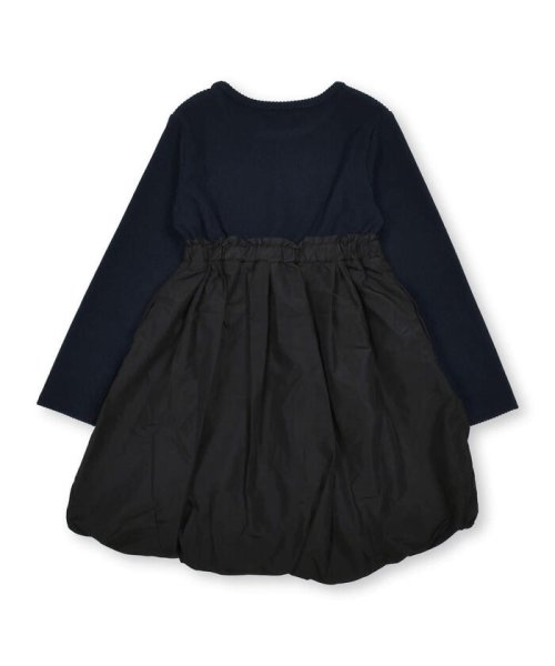 BeBe Petits Pois Vert(ベベ プチ ポワ ヴェール)/【店舗限定】リブ＋タフタバルーンドッキングワンピ(100~150cm)/img17