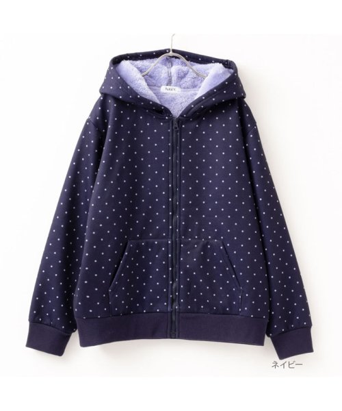 MAC HOUSE(kid's)(マックハウス（キッズ）)/NAVY ネイビー 温℃ 裏ボア総柄ジップアップパーカー キッズ MAG23360/img01