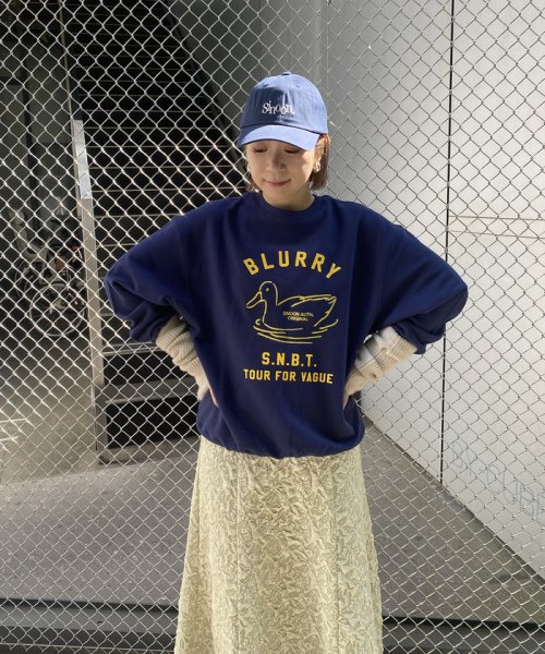 【韓国人気ブランド/sinoon】プリントスウェットプルオーバー【洗える】 