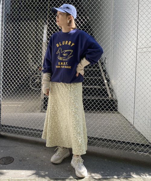 【韓国人気ブランド/sinoon】プリントスウェットプルオーバー【洗える】 