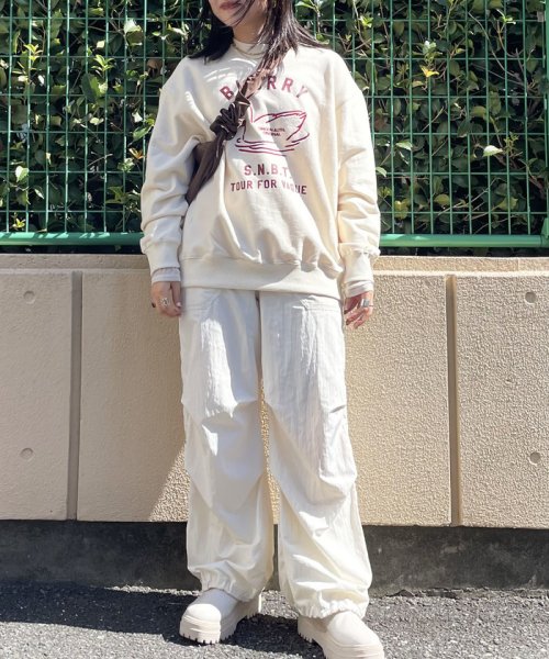 【韓国人気ブランド/sinoon】プリントスウェットプルオーバー【洗える】 