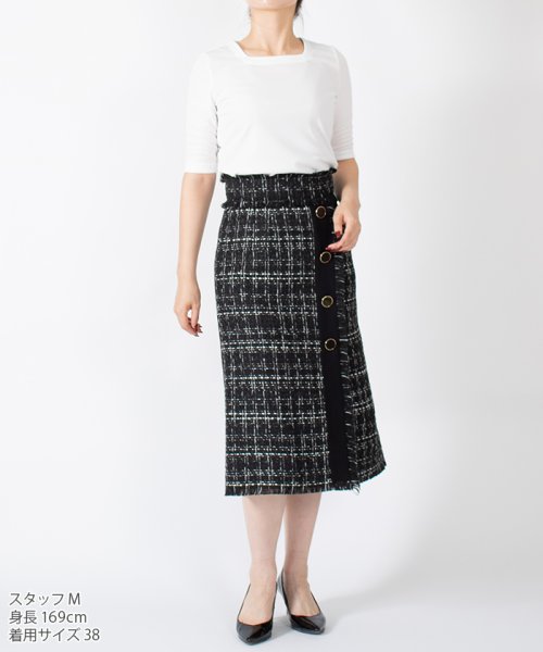 MISS J(ミス　ジェイ)/【セットアップ対応】ファンシーツイードスカート/img05