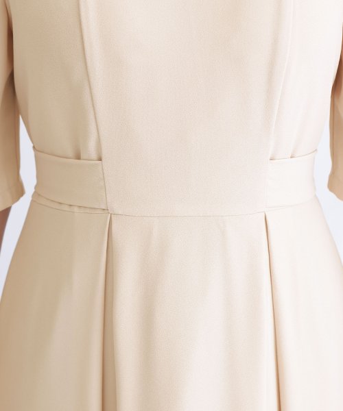 リボンベルトパフスリーブドレス 