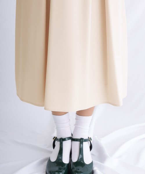 リボンベルトパフスリーブドレス 