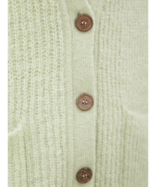 シェルボタンモヘヤシャギーカーデ 予めご了承ください