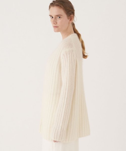 キッドモヘア Vネックカーディガン 