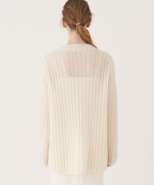 キッドモヘア Vネックカーディガン 