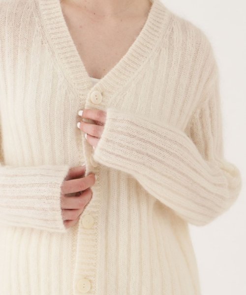 キッドモヘア Vネックカーディガン 