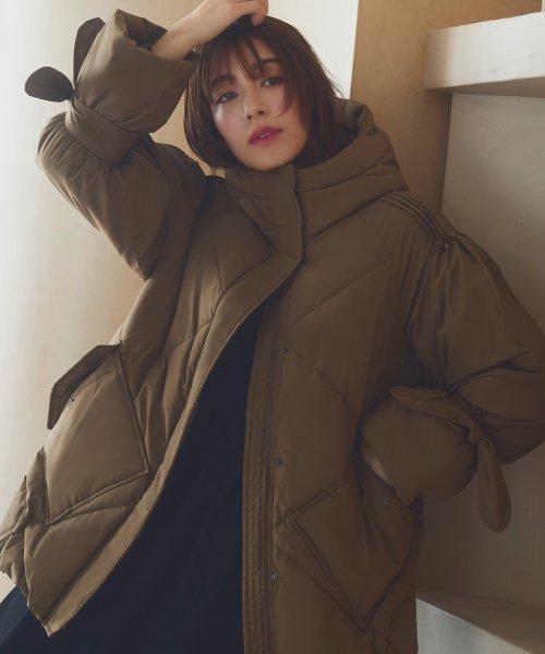 ライトサーモショルダーピンタック フーディーパテッドコート(D1269) フーディーパテッドコート D1269 ライトサーモショルダーピンタック ライトサーモ モカ 赤外線を吸収