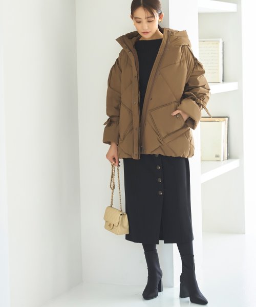 ライトサーモショルダーピンタック フーディーパテッドコート(D1269) フーディーパテッドコート D1269 ライトサーモショルダーピンタック ライトサーモ モカ 赤外線を吸収