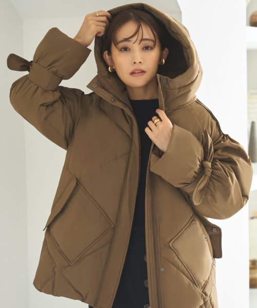 ライトサーモショルダーピンタック フーディーパテッドコート(D1269) フーディーパテッドコート D1269 ライトサーモショルダーピンタック ライトサーモ モカ 赤外線を吸収