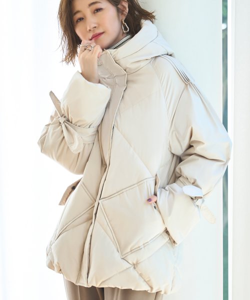 ライトサーモショルダーピンタック フーディーパテッドコート(D1269) フーディーパテッドコート D1269 ライトサーモショルダーピンタック ライトサーモ モカ 赤外線を吸収