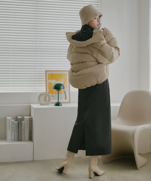 ライトサーモサイドスリットスタンドカラーパファージャケット(D1291) D1291 ライトサーモサイドスリットスタンドカラーパファージャケット ライトサーモ 赤外線を吸収