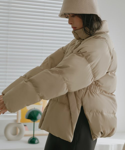 ライトサーモサイドスリットスタンドカラーパファージャケット(D1291) D1291 ライトサーモサイドスリットスタンドカラーパファージャケット ライトサーモ 赤外線を吸収