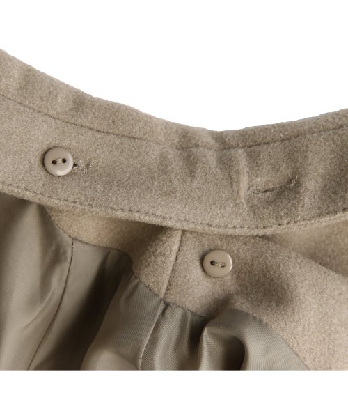 ウーリーストレッチ2wayバックタックロングノーカラーコート(K1267) K1267 ウーリーストレッチ2wayバックタックロングノーカラーコート ふくらみ感があり 保温効果も高めます ブラック