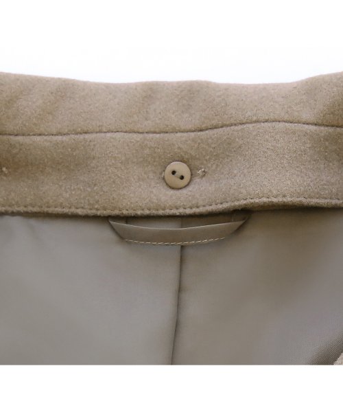 ウーリーストレッチ2wayバックタックロングノーカラーコート(K1267) K1267 ウーリーストレッチ2wayバックタックロングノーカラーコート ふくらみ感があり 保温効果も高めます ブラック