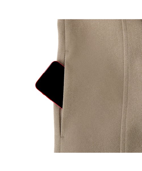 ウーリーストレッチ2wayバックタックロングノーカラーコート(K1267) K1267 ウーリーストレッチ2wayバックタックロングノーカラーコート ふくらみ感があり 保温効果も高めます ブラック