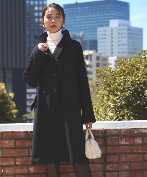 ニットメルトンスタンドカラーフレアコート(K1298) K1298 ふくらみ感があり 保温効果も高めます