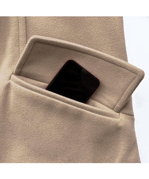 ニットメルトンスタンドカラーフレアコート(K1298) K1298 ふくらみ感があり 保温効果も高めます