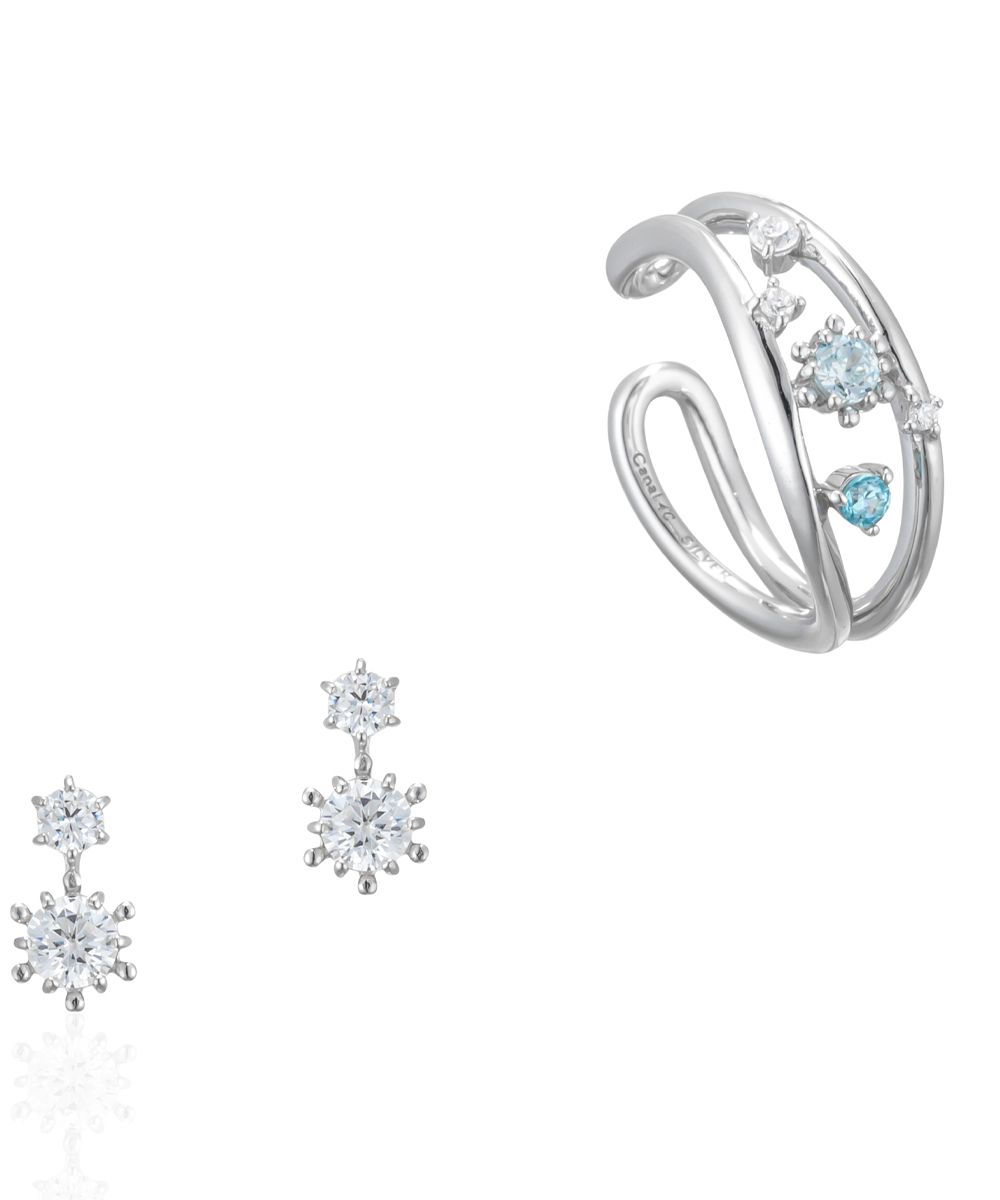 クリスマス限定】シルバー ピアス&カフリングセット(505733901