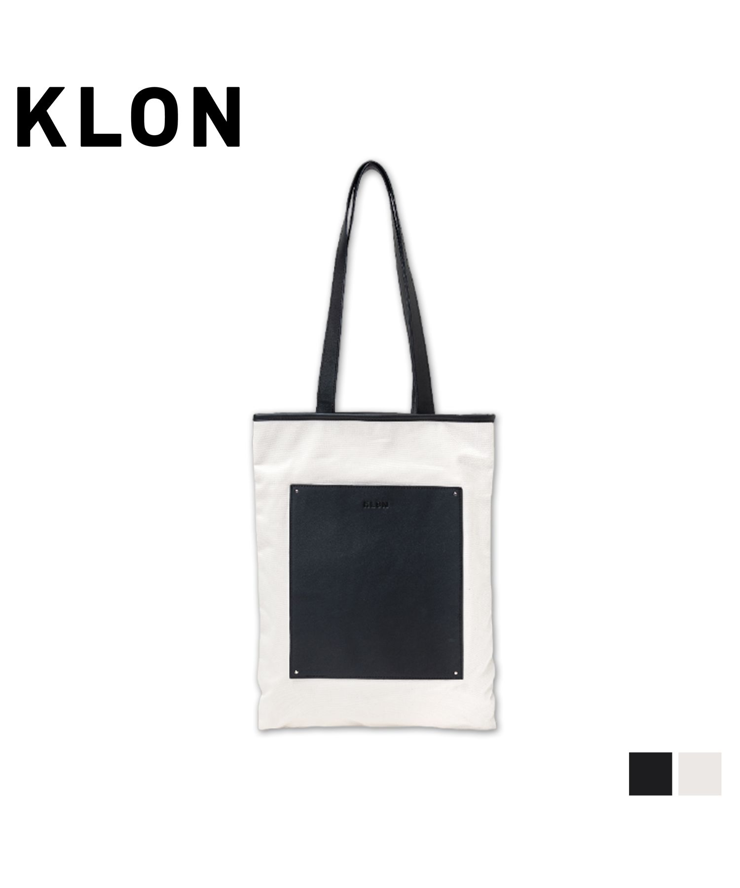 TOTE CANVAS PORTRAIT BAG ブラックトートバッグ KLON-