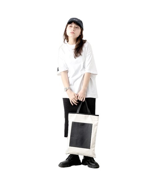 KLON(クローン)/KLON クローン トートバッグ キャンバス メンズ レディース 35L 大容量 A4サイズ対応 PORTRAIT CANVAS TOTE BAG ブラック ホ/img08