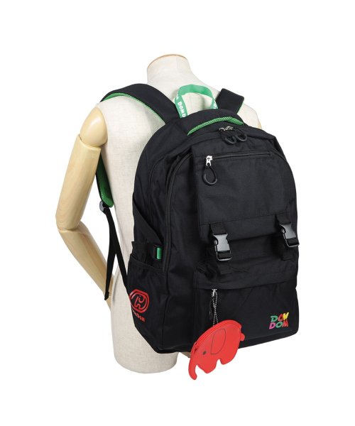 DOMDOM(ドムドム)/ドムドム DOMDOM リュック バッグ バックパック ポップンドム メンズ レディース 30L 大容量 FRONT FLAP DAYPACK ブラック マルチ/img03