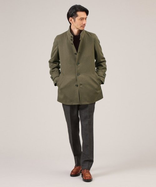 ウールカシミヤミックス スタンドカラー ブルゾン 