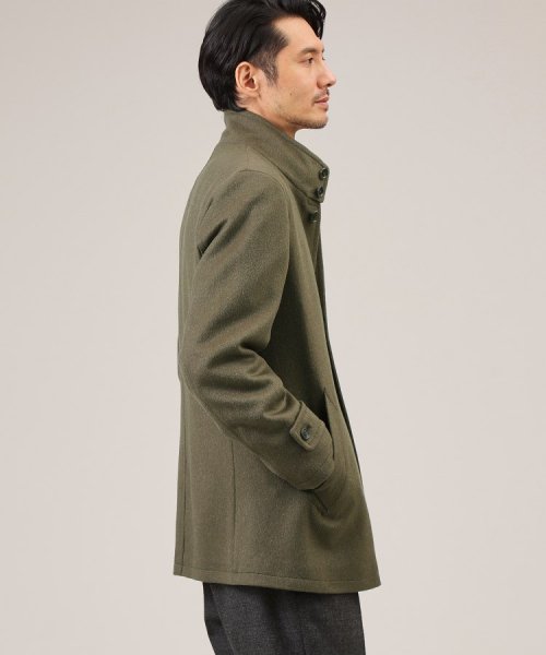 ウールカシミヤミックス スタンドカラー ブルゾン 