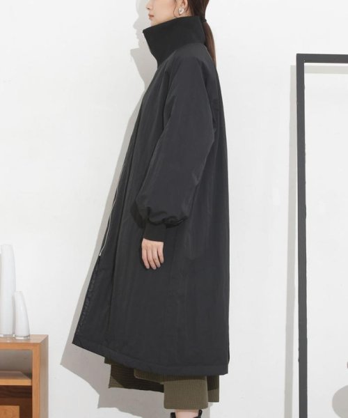 撥水加工・機能中綿 ジップアップリブロングコート 機能中綿 THERMOLITE TDOWN ECMD 予めご了承下さい