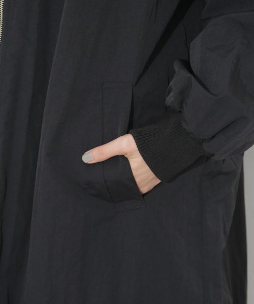 撥水加工・機能中綿 ジップアップリブロングコート 機能中綿 THERMOLITE TDOWN ECMD 予めご了承下さい