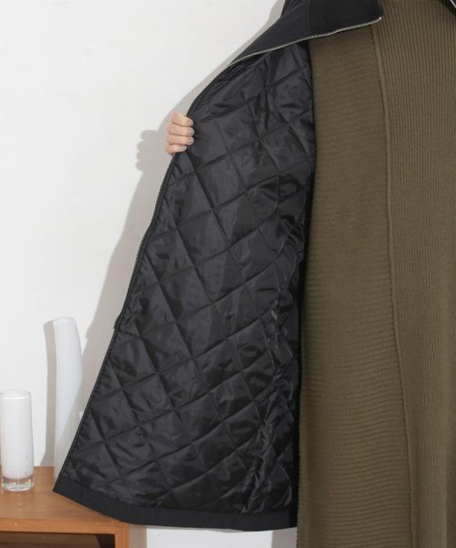 撥水加工・機能中綿 ジップアップリブロングコート 機能中綿 THERMOLITE TDOWN ECMD 予めご了承下さい