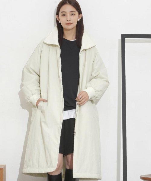 撥水加工・機能中綿 ジップアップリブロングコート 機能中綿 THERMOLITE TDOWN ECMD 予めご了承下さい